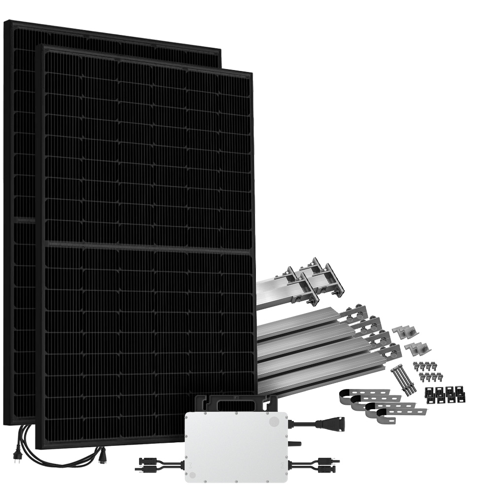 Offgridtec® Solar-Direct 860w hms-800w-2t Centrale électrique pour balcon BIfazial Full Black prise de courant de sécurité - 5m - kit de montage pour balustrade de balcon Offgridtec® Solar-Direct 860w hms-800w-2t Centrale électrique pour balcon BIfazial Full Black prise de courant de sécurité - 5m - kit de montage pour balustrade de balcon