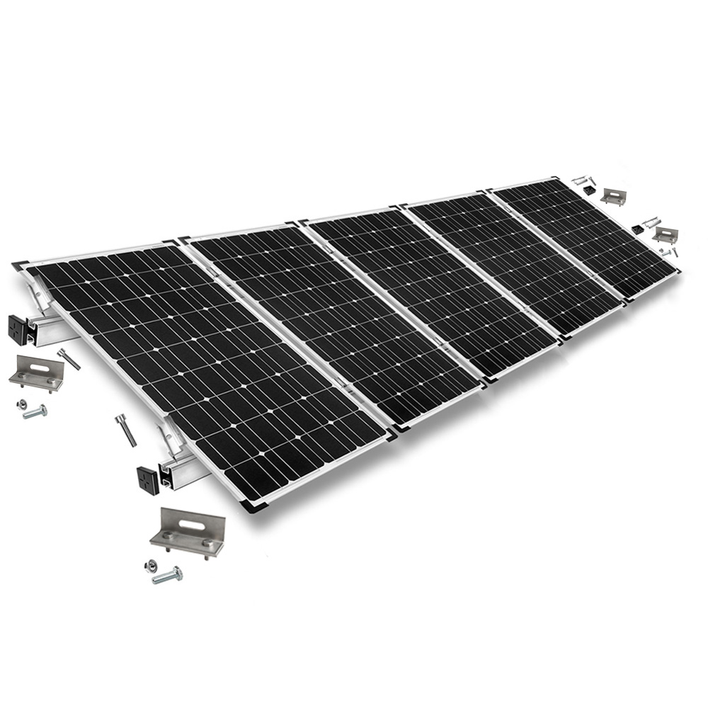 Befestigungskit mit Stehfalzklemmen für Schrägdachmontage 5 Solarpanele Rahmenhöhe 40mm
