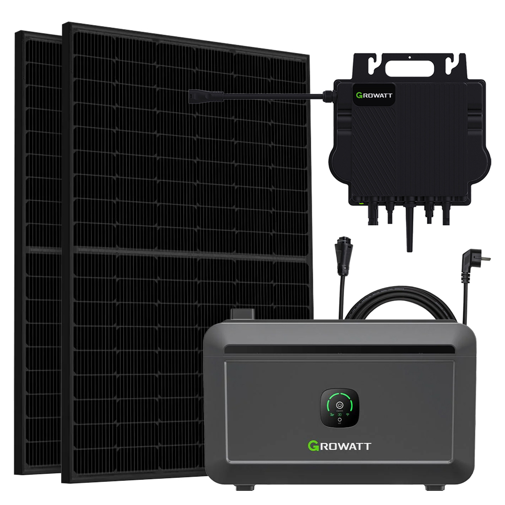 Growatt 2.04kWh 860Wp neo 800m-x balcony power plant with Noah2000 storage system