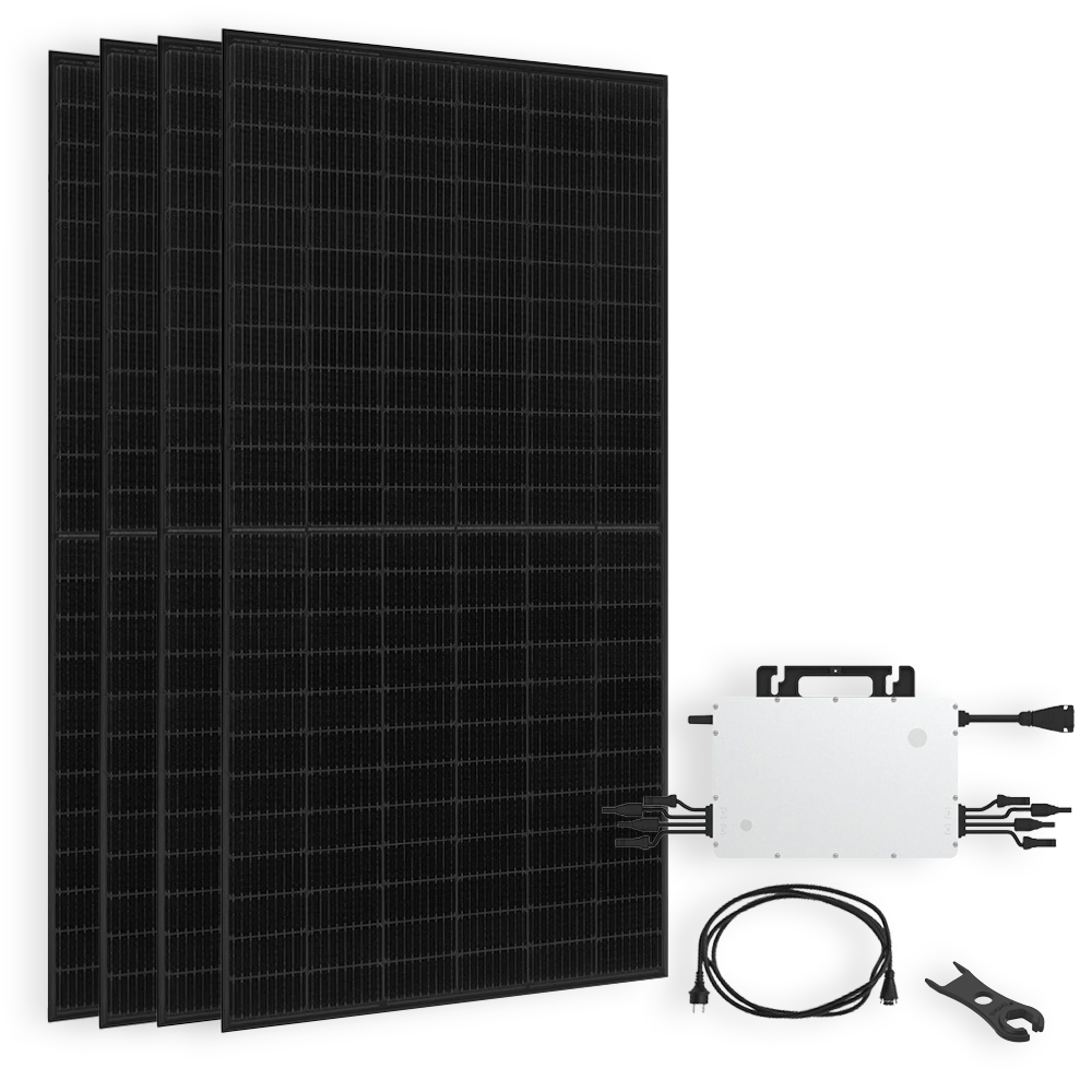 Offgridtec® Solar-Direct 1800W HMS-2000-4T solar system Full Black domestic grid feed - 5m connection cable