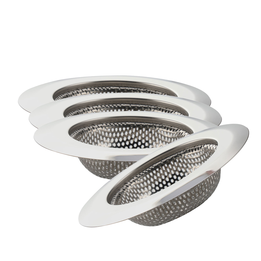 4 pcs. Drain strainer 43mm for kitchen and bathroom made of stainless steel