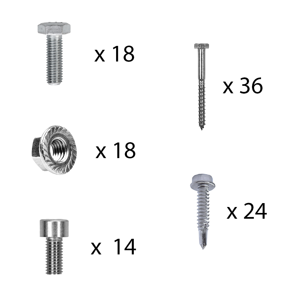 Kit de fixation avec crochets de toit en queue de castor pour montage sur toit incliné 6 panneaux solaires hauteur de cadre 30mm