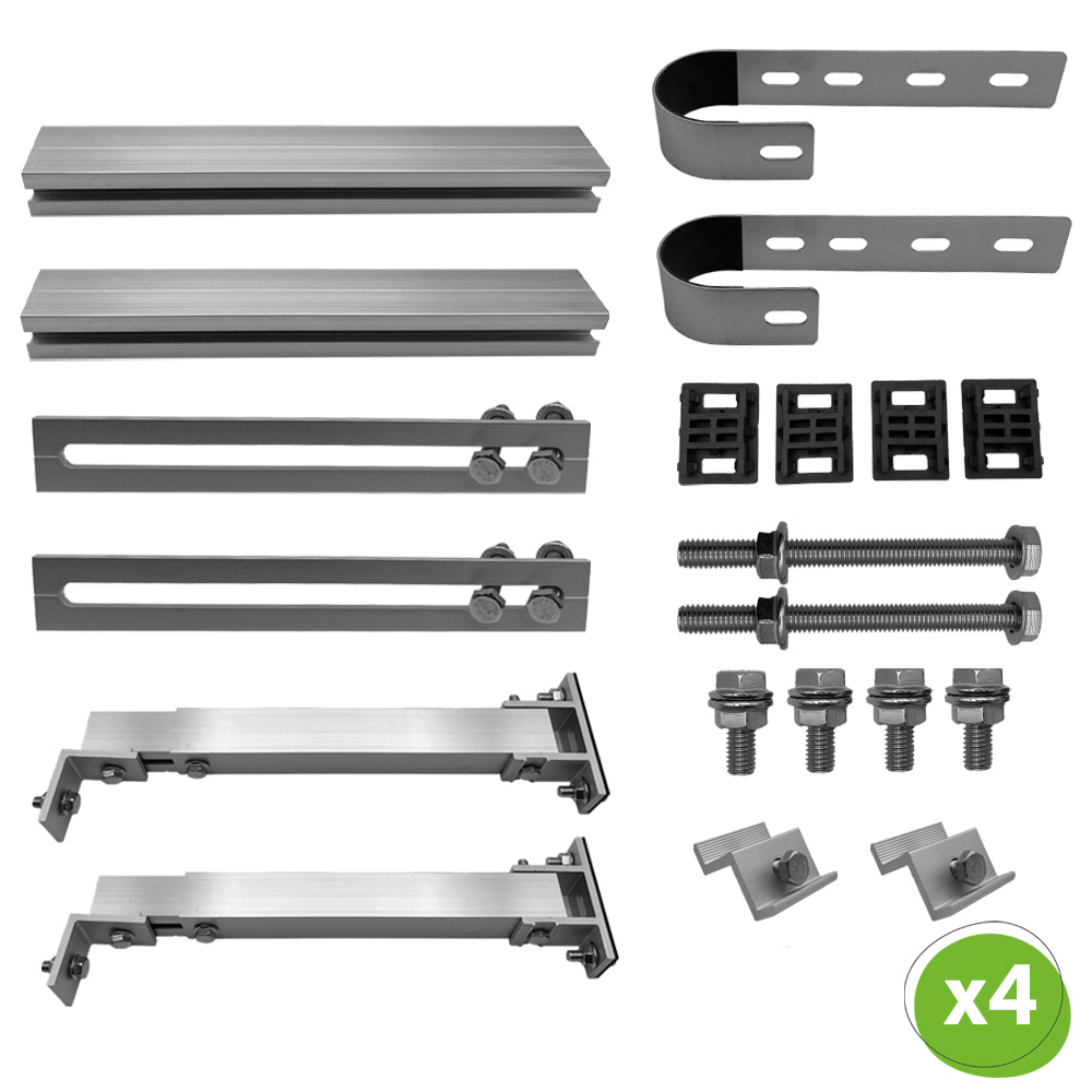 Offgridtec® Solar-Direct 1480W HM-1500 Installation solaire raccordement Schuko - 15m de câble de raccordement - kit de montage balustrade de balcon