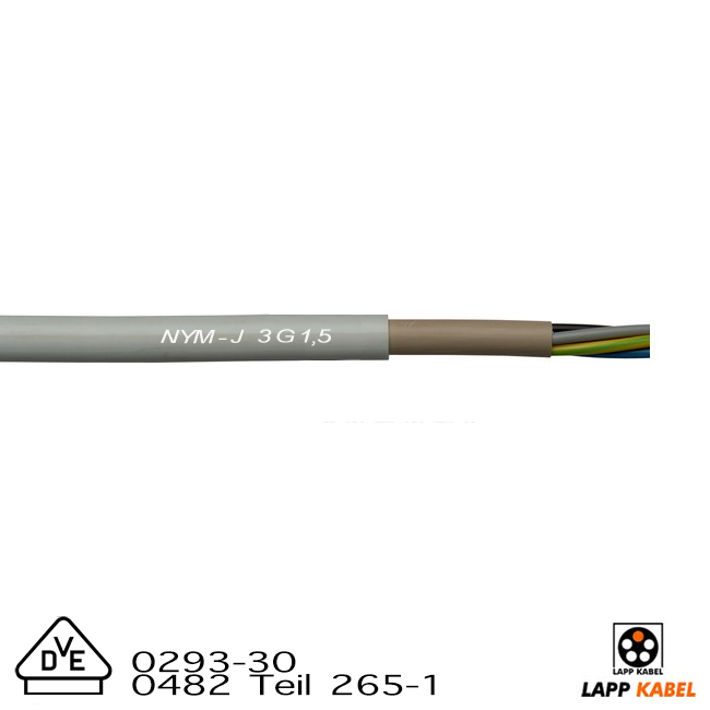 NYM-J 3 G 1,5mm² VDE Normleitung Kabel Putz & Beton