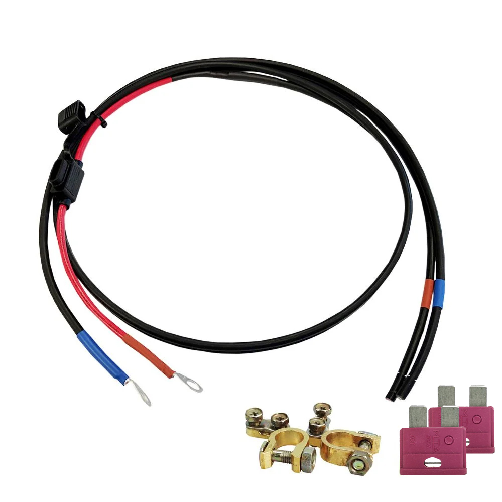 1.5m battery cable with 10a fuse M8 ring terminal and pole terminal adapter