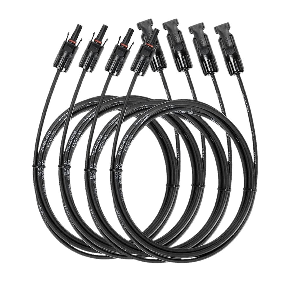 Stapelansicht: 4 gewickelte PV-Kabel