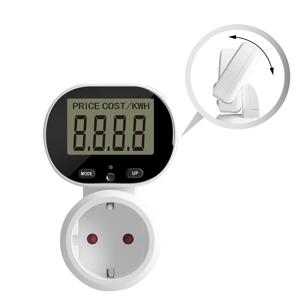 Electricity meter for socket outlet with dual tariff mode 230v 50Hz