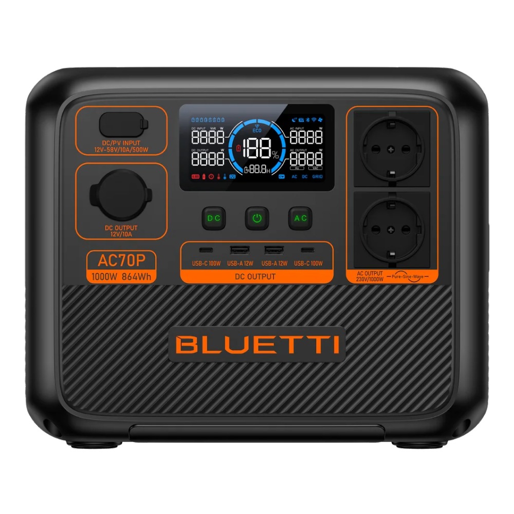 BLUETTI AC70P Portable Power Station 1000W 864Wh