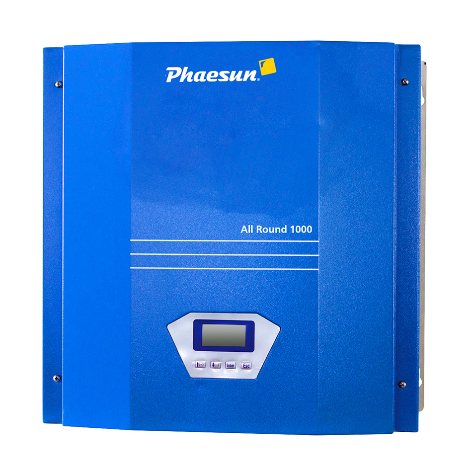 Hybridladeregler in blau mit Display