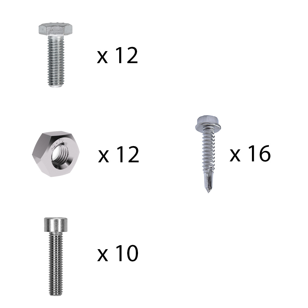 Befestigungskit mit Stehfalzklemmen für Schrägdachmontage 3 Solarpanele Rahmenhöhe 40mm