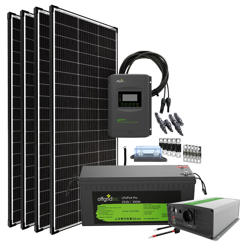 Offgridtec® Autark Pro XL 24V 800W Solar System - 2000W AC Power 100Ah LiFePO4 Battery