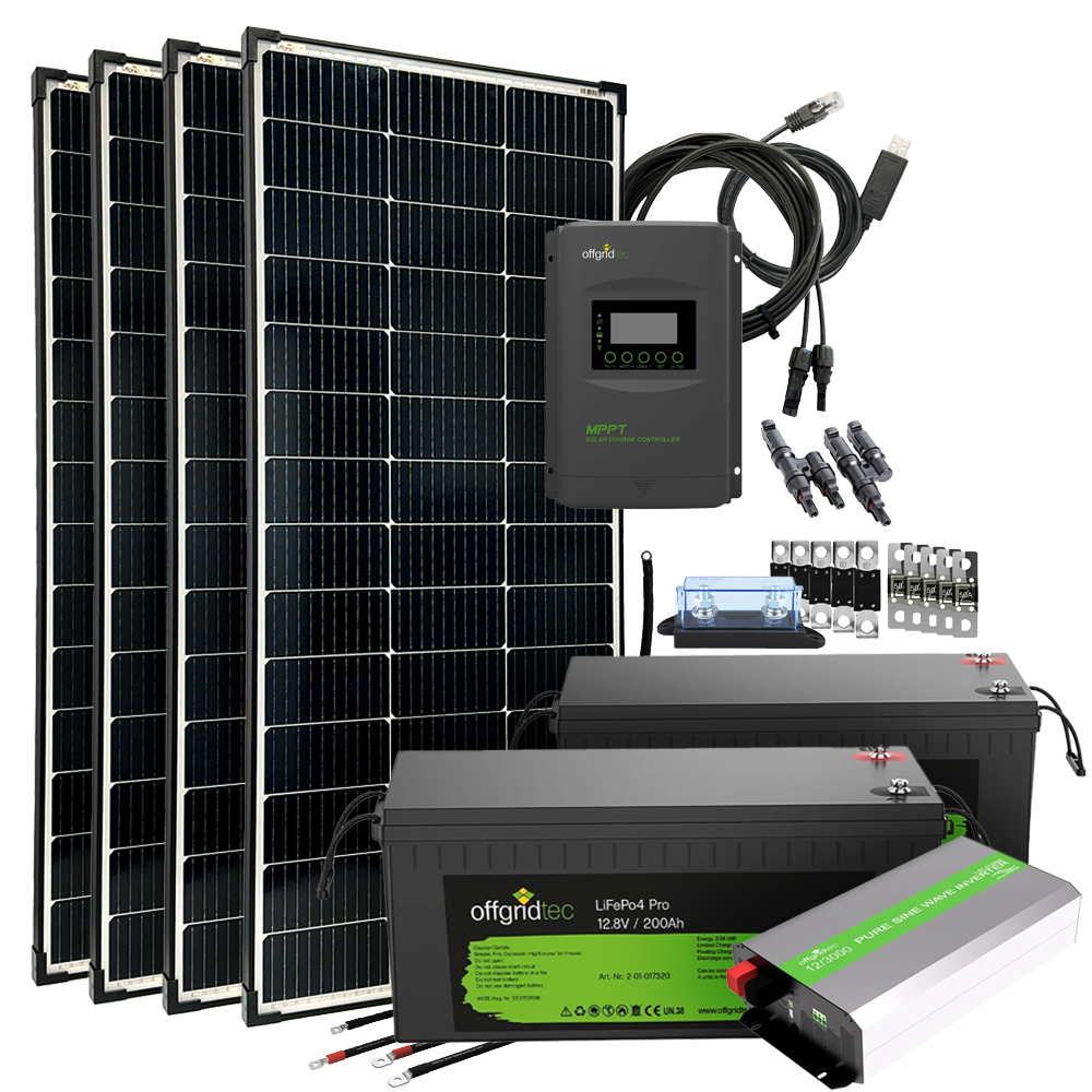 Offgridtec® Autark Pro XL 600W Solar System - 3000W AC power 2x 200Ah LiFePO4 battery