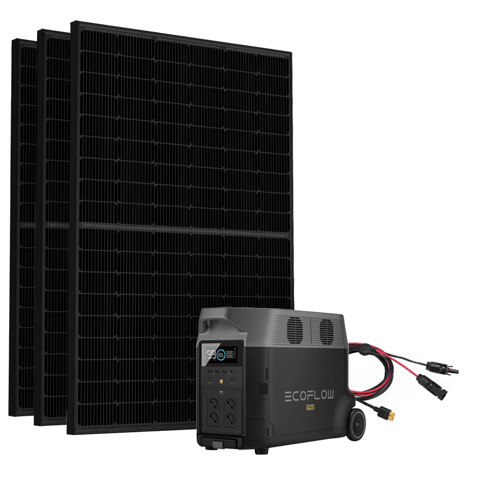 SavingsBundle Ecoflow Delta Pro Powerstation with 3 x 430W Framed solar panel