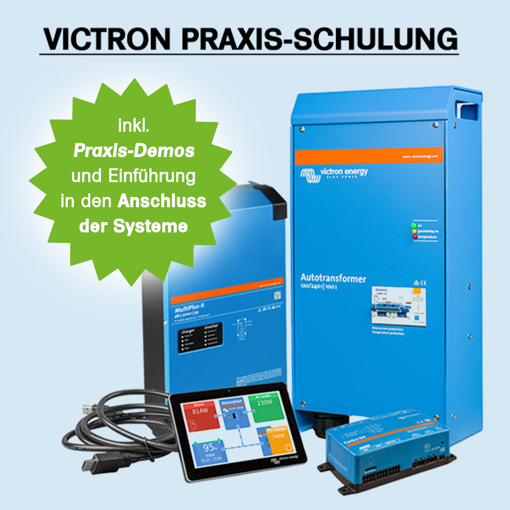 Banner für Victron Energy Produkttraining bei Offgridtec