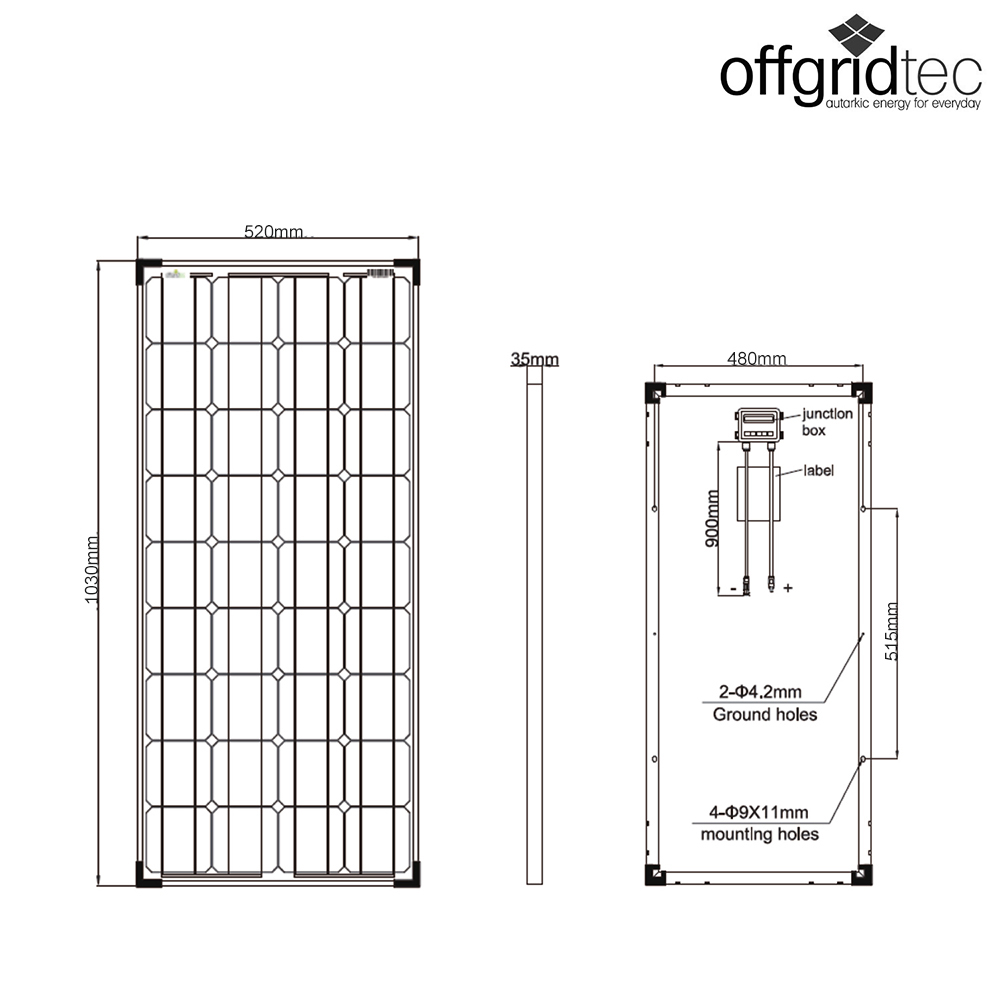 Offgridtec® basicPremium-L 100w SolaraSystème complet 12v