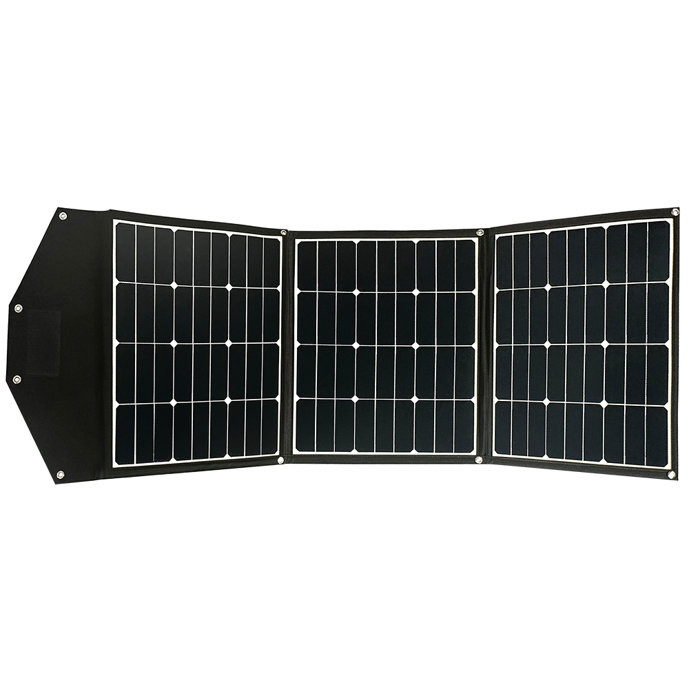 faltbares Solarmodul aufgeklappt Fronansicht