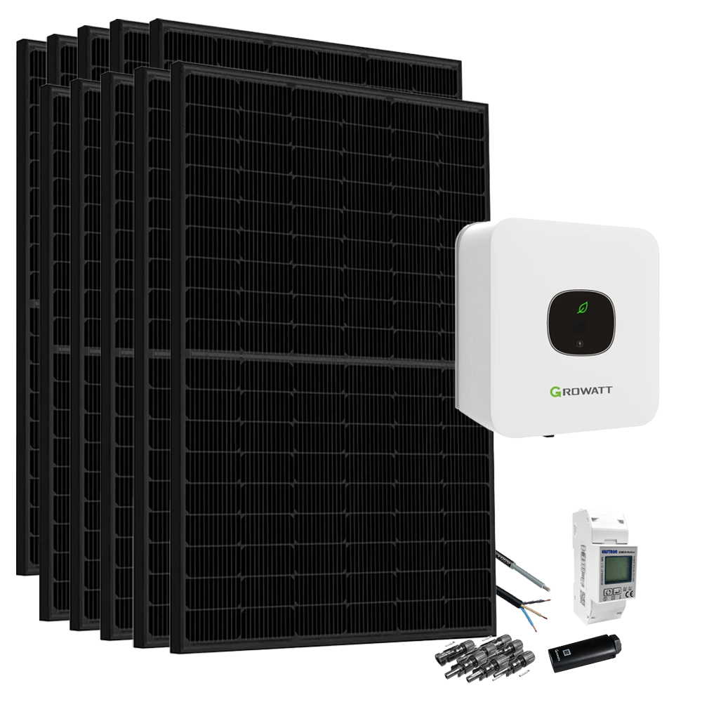 Offgridtec complete system 4.3kWp solar system for direct feed-in incl. bifacial full black solar module & MIC-3000 TL-X Wifi