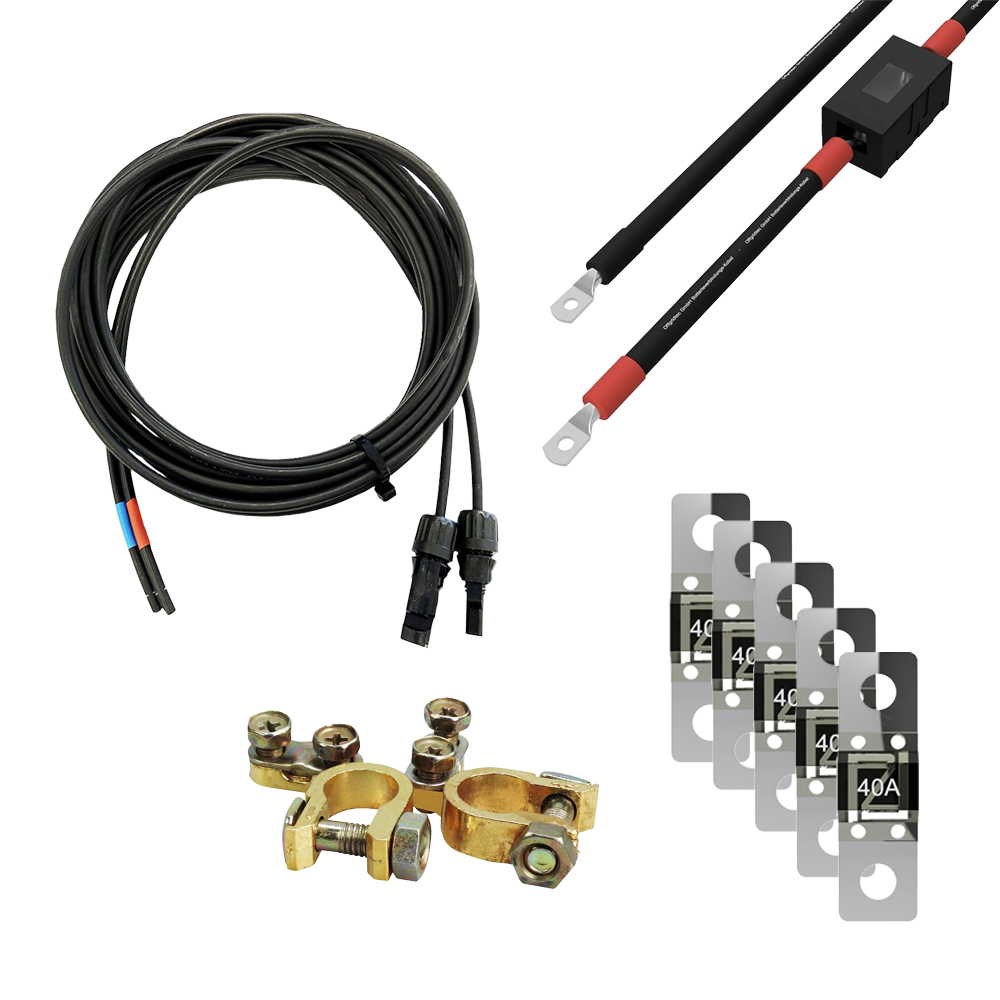 Verbindungskabel, Batteriekabel, Sicherungen und Batterie-Polklemmen