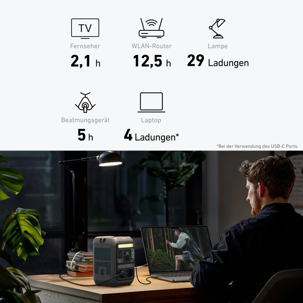 Anker SOLIX C300X AC/DC tragbare Powerstation 288Wh 300W
