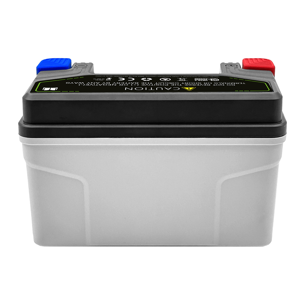 graue Motorradbatterie Rückansicht