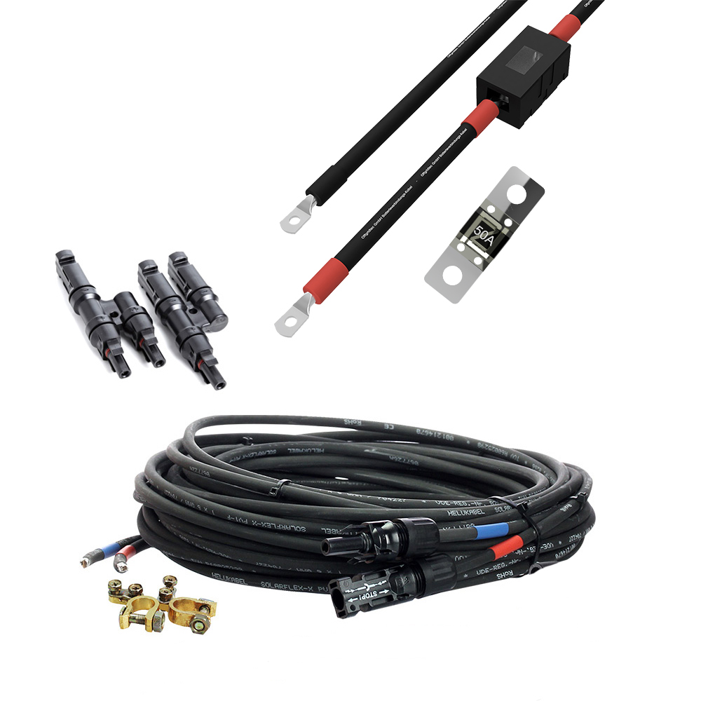 Alle Kabel und Verbindungen, die für eine Installation nötig sind