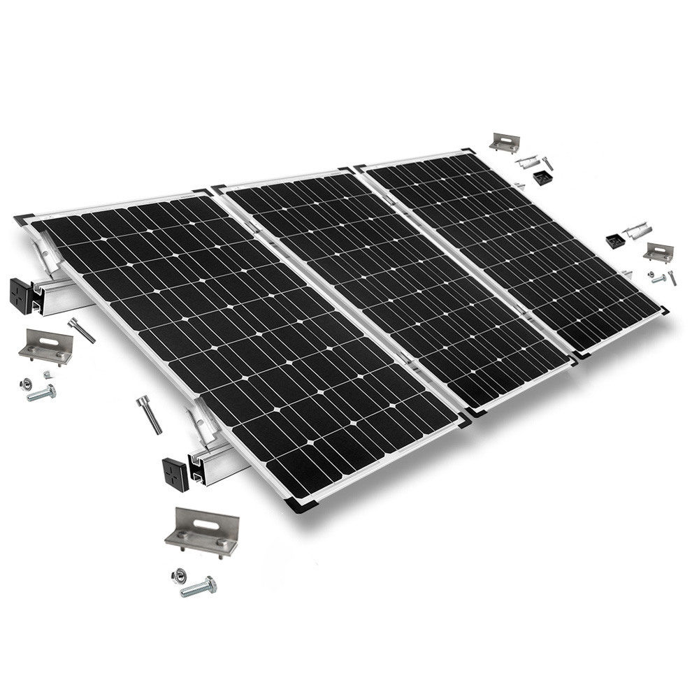 Befestigungskit mit Stehfalzklemmen für Schrägdachmontage 3 Solarpanele Rahmenhöhe 40mm