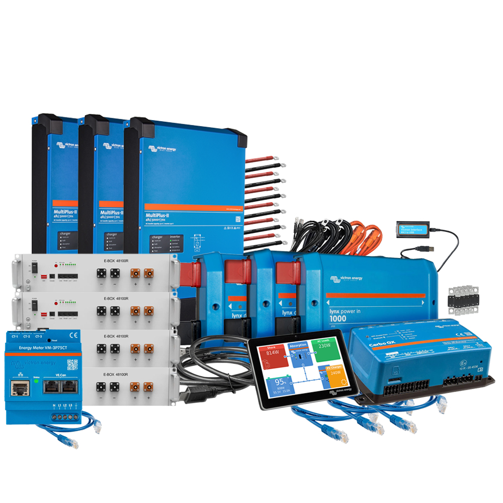 Offgridtec Kit de sauvegarde kit de mise à niveau 20,5kWh avec batterie Pytes 48100r-c Victron MultiPlus-II 48/5000 triphasé avec compteur électrique Offgridtec Kit de sauvegarde kit de mise à niveau 20,5kWh avec batterie Pytes 48100r-c Victron MultiPlus-II 48/5000 triphasé avec compteur électrique