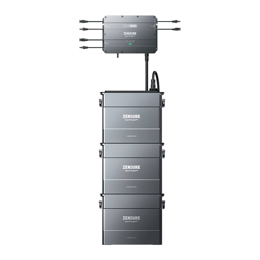 Zendure SolarFlow Set 5,76kWh Smart pv Hub 2000 avec 3x ab2000 batterie d'extension