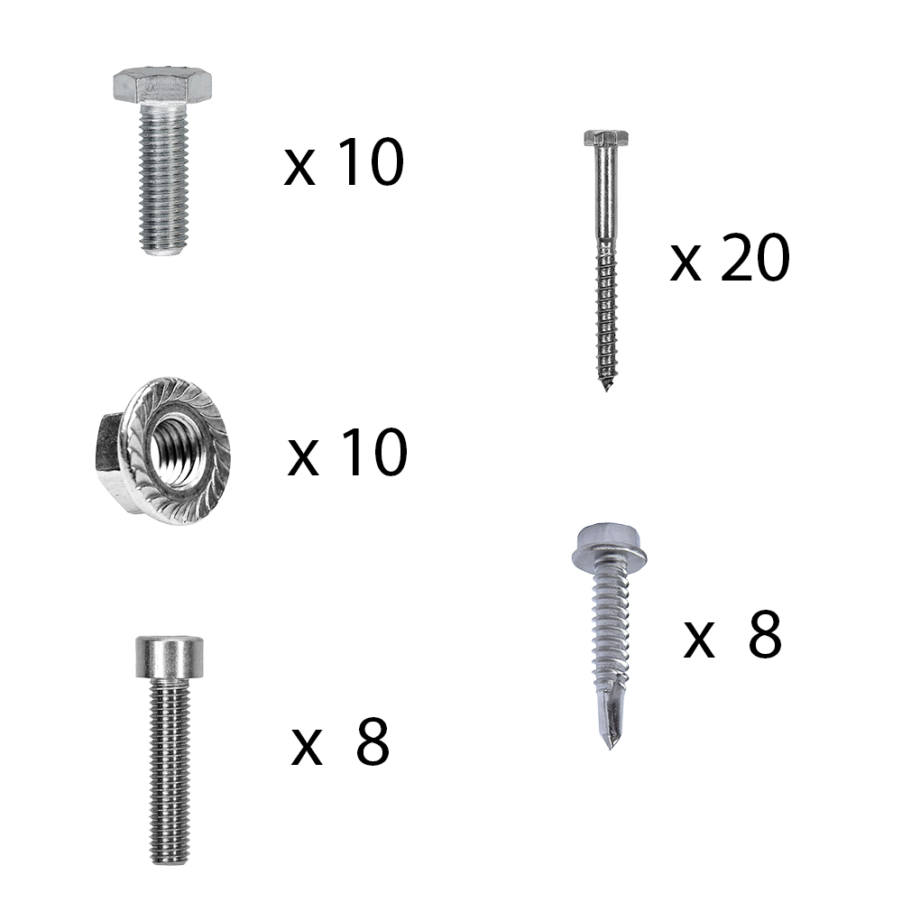 Kit de fixation avec crochets de toit en queue de castor pour montage sur toit incliné 3 panneaux solaires hauteur de cadre 40mm