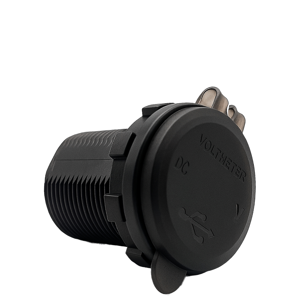 Offgridtec USB-Doppelsteckdose 12V/24V 2x 18W Kfz-Ladeadapter mit Spannungsanzeige und Abdeckung