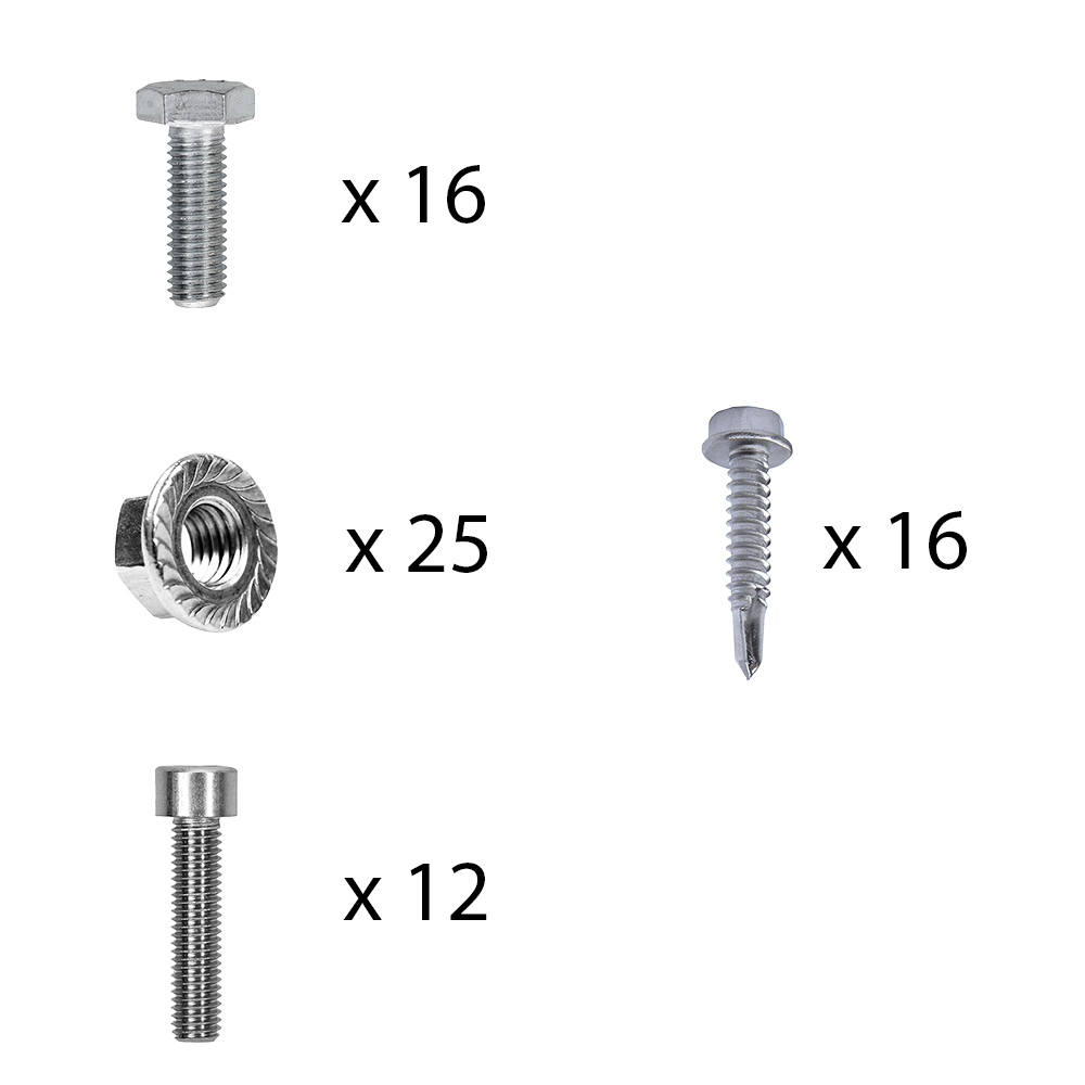 Befestigungskit mit Stehfalzklemmen für Schrägdachmontage 5 Solarpanele Rahmenhöhe 40mm