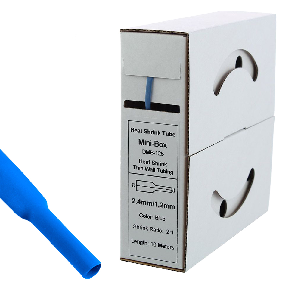 10m Shrink Tube 2,4mm>1,2mm blue 