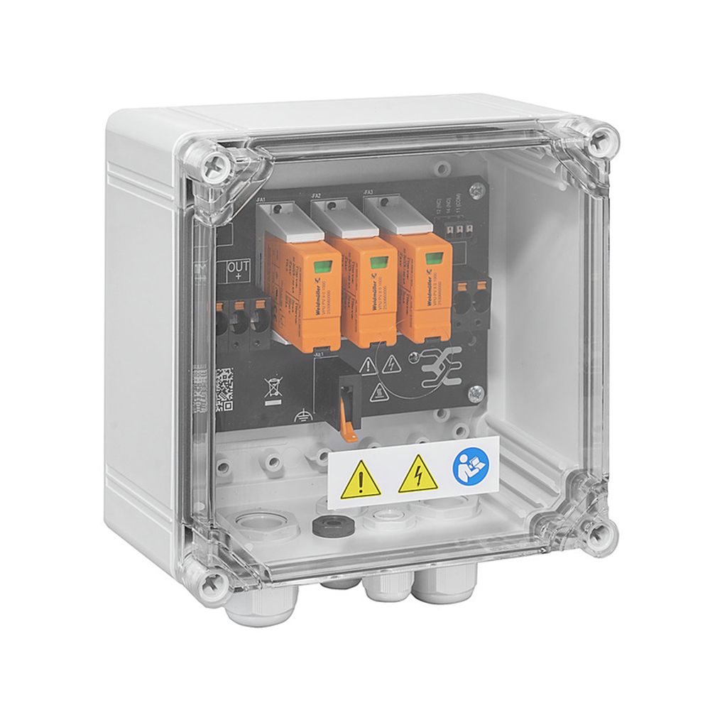 Weidmüller pv Next generator connection box for string inverters with 1 mppt dc 2i 1o