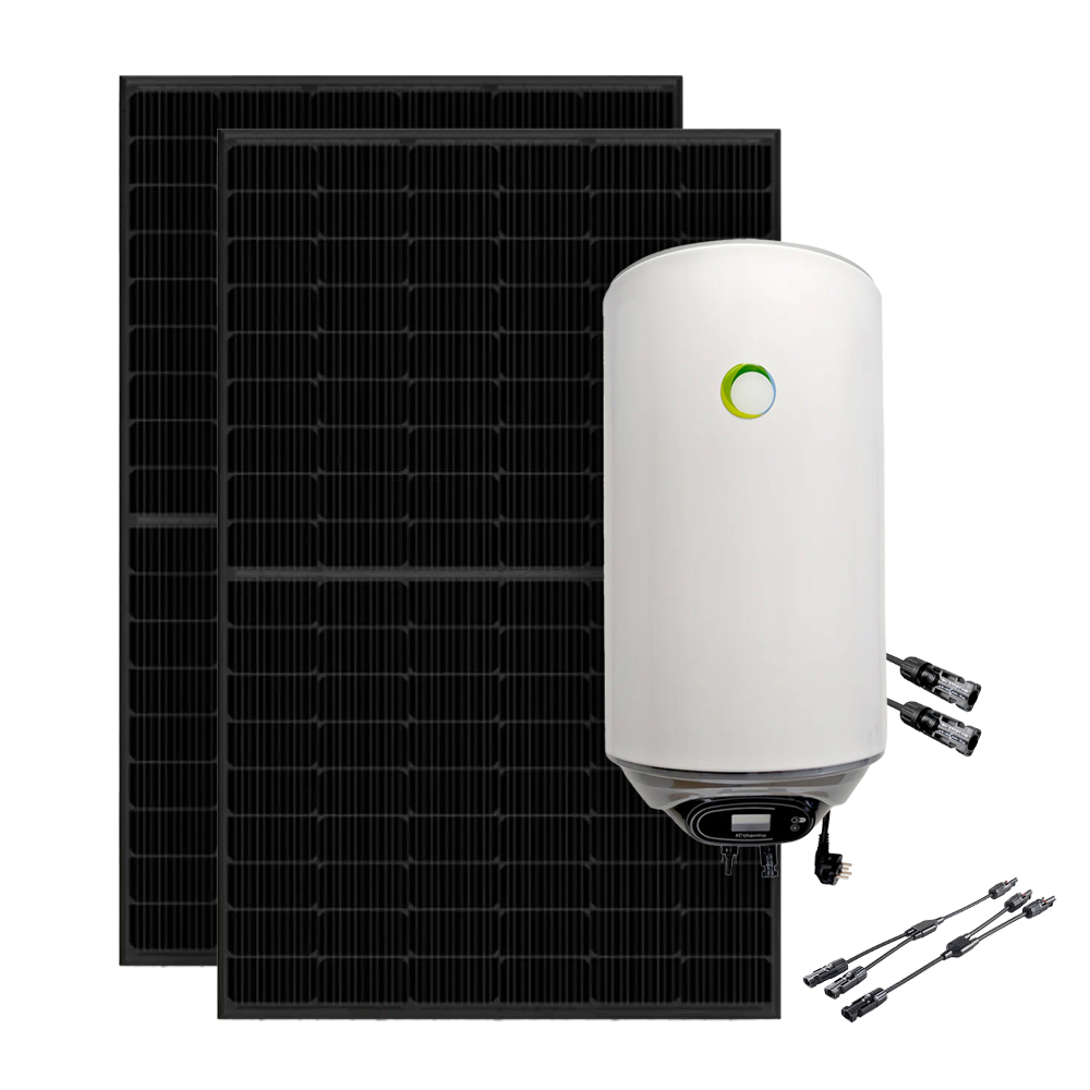 860W solar system with 80L Fothermo hybrid boiler for hot water preparation