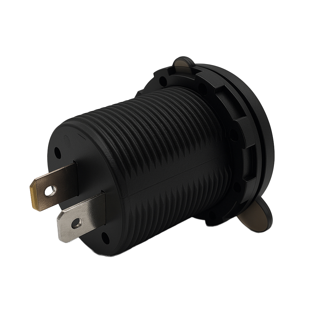 Offgridtec USB-Doppelsteckdose 12V/24V 2x 18W Kfz-Ladeadapter mit Spannungsanzeige und Abdeckung