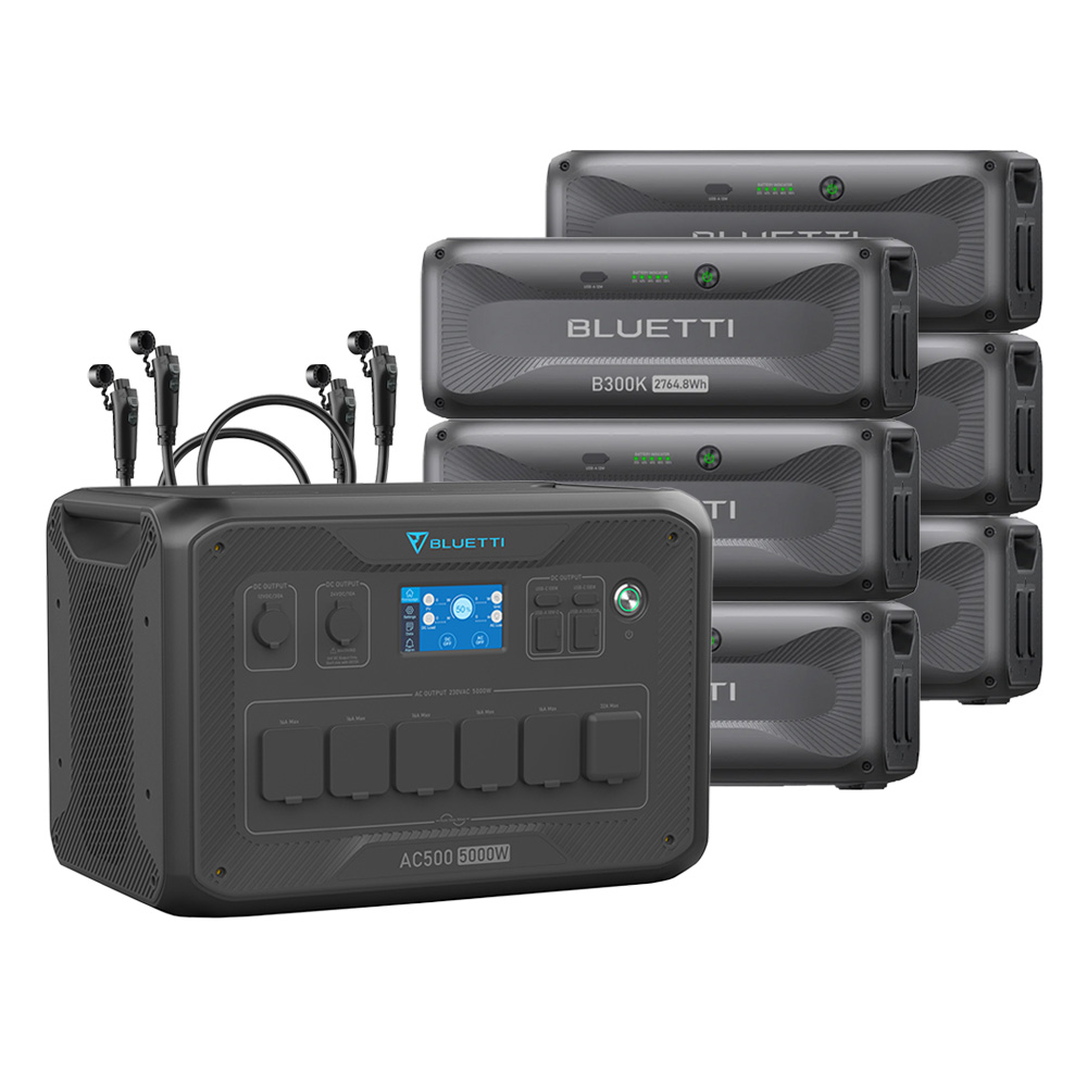 Bluetti AC500 16,2kWh Powerstation mit 6x B300K Speicher