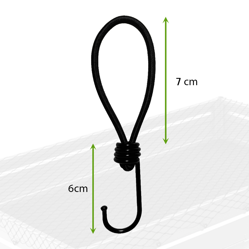 Maßzeichnung obere Schleife 7 cm Haken 6 cm