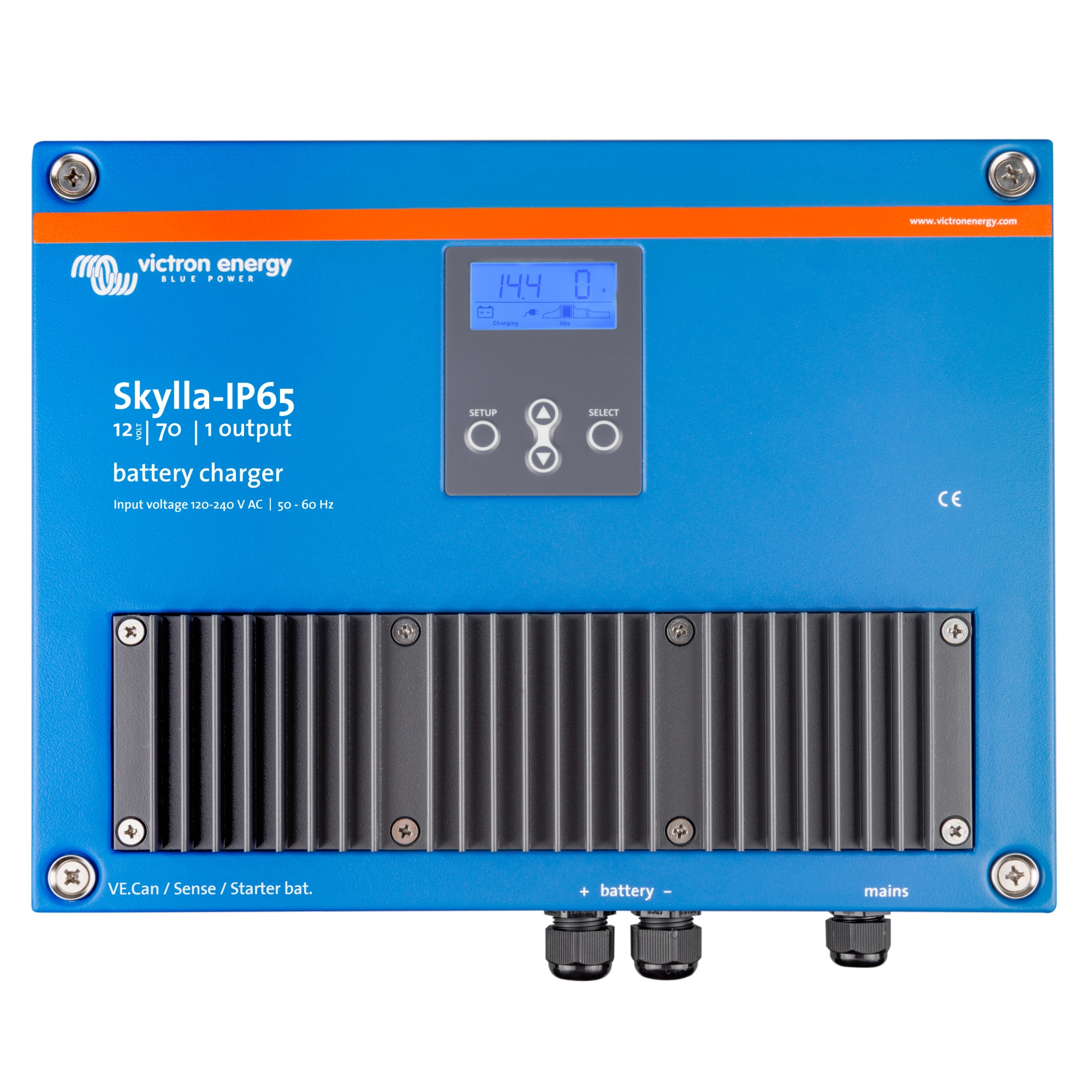 Skylla IP65 Batterieladegerät 1 Ausgang frontale Draufsicht