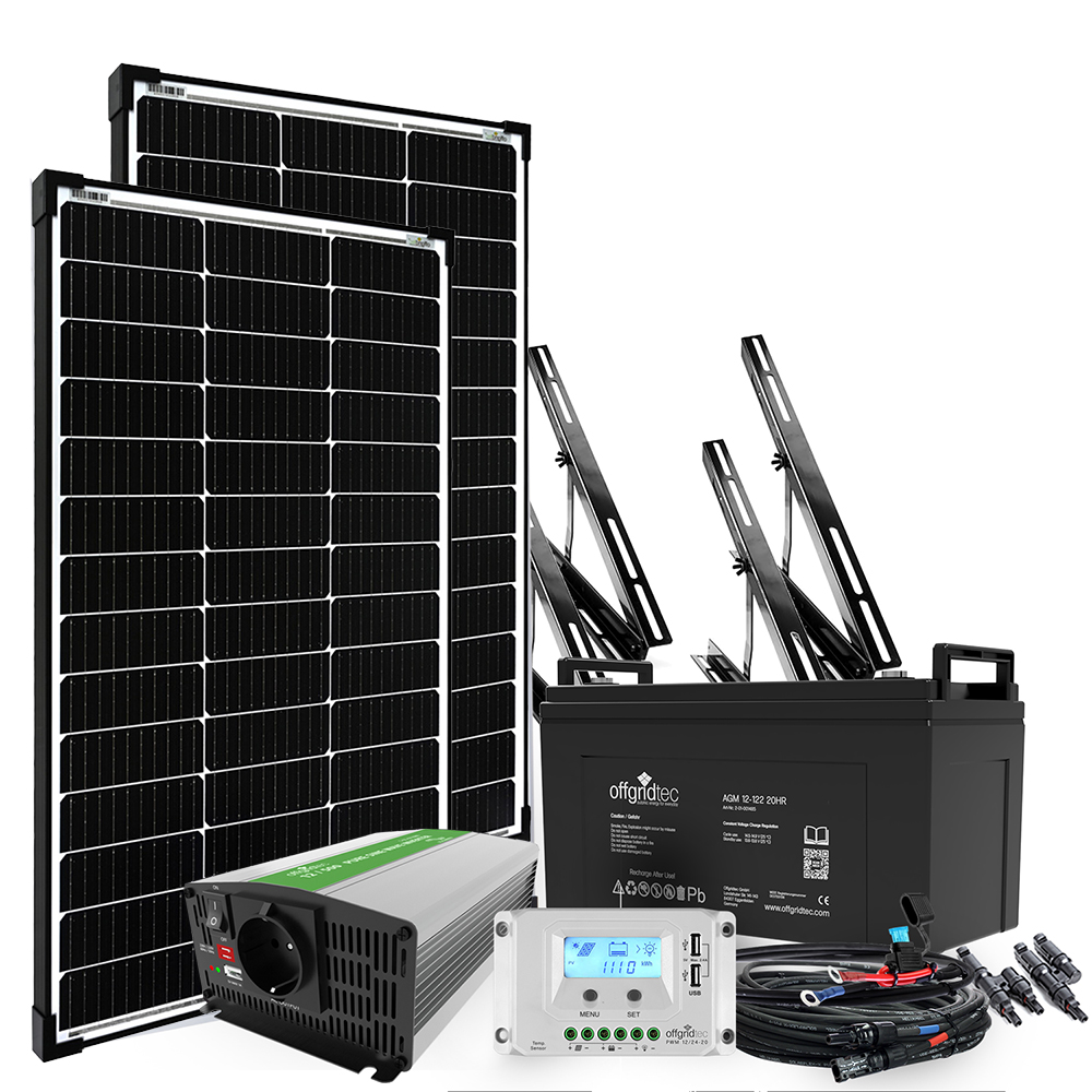 Offgridtec 200W garden-solar-system 12V AGM battery 500W inverter