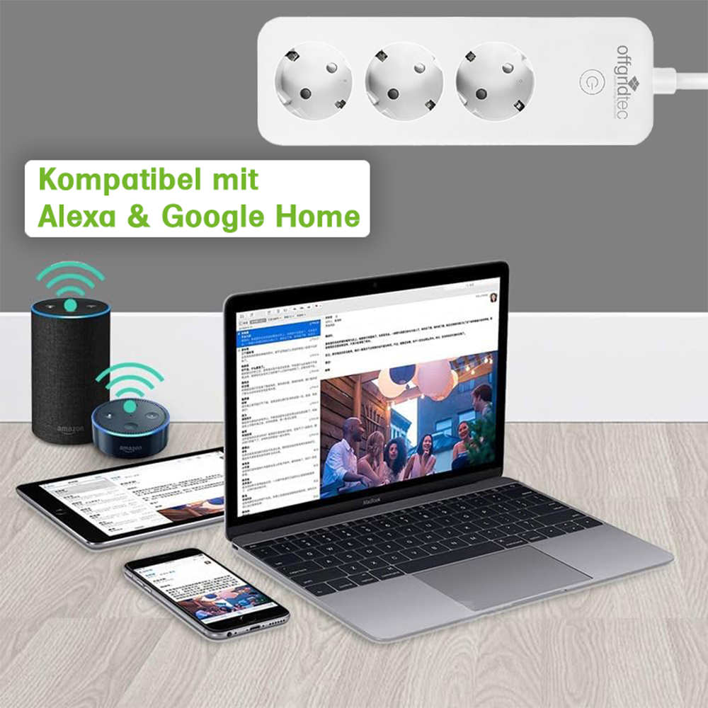 Infografik: Offgritec 3-fach Steckdose: Kompatibel mit Alexa & Google Home