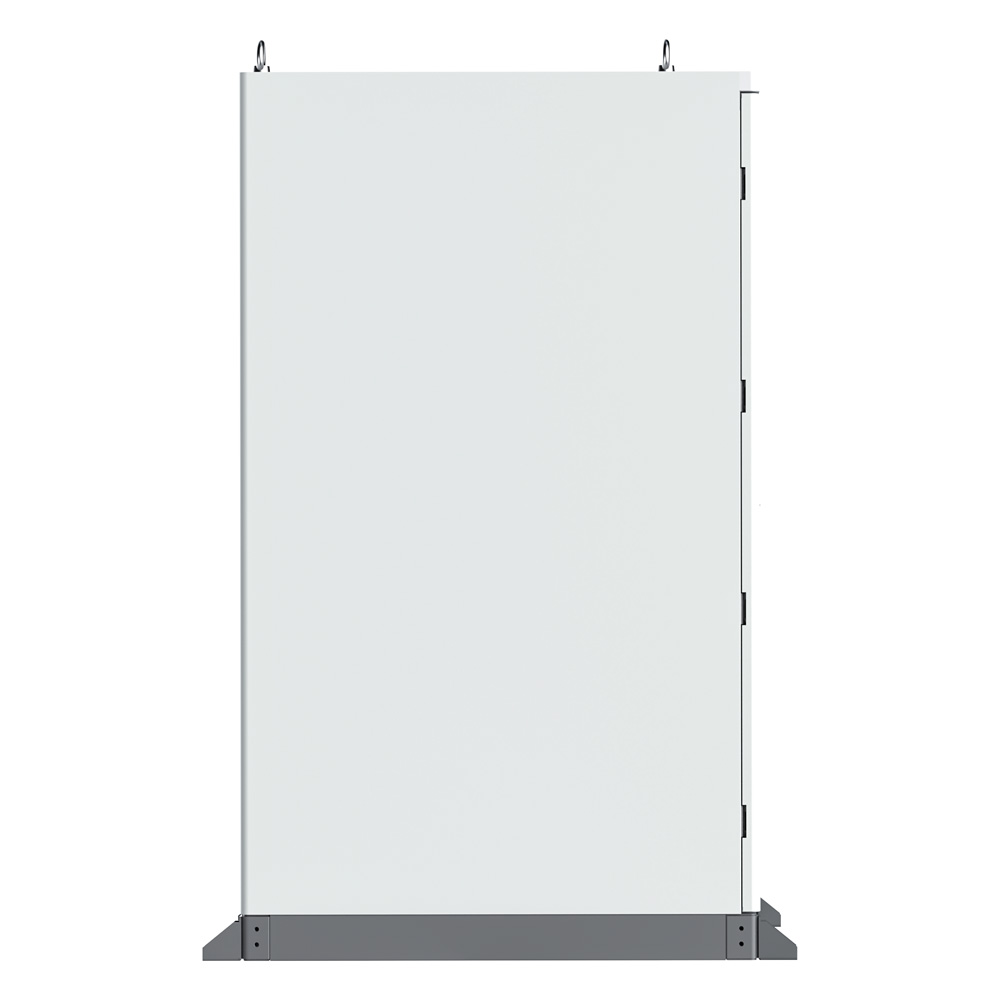 Seitenansicht rechts: Weißes, rechteckiges Solax 125kw Power conversion System
