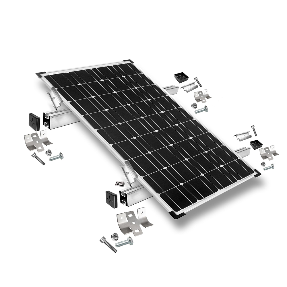 Befestigungskit mit Trapezklemmen für Blechdach 1 Solarpanel Rahmenhöhe 40mm