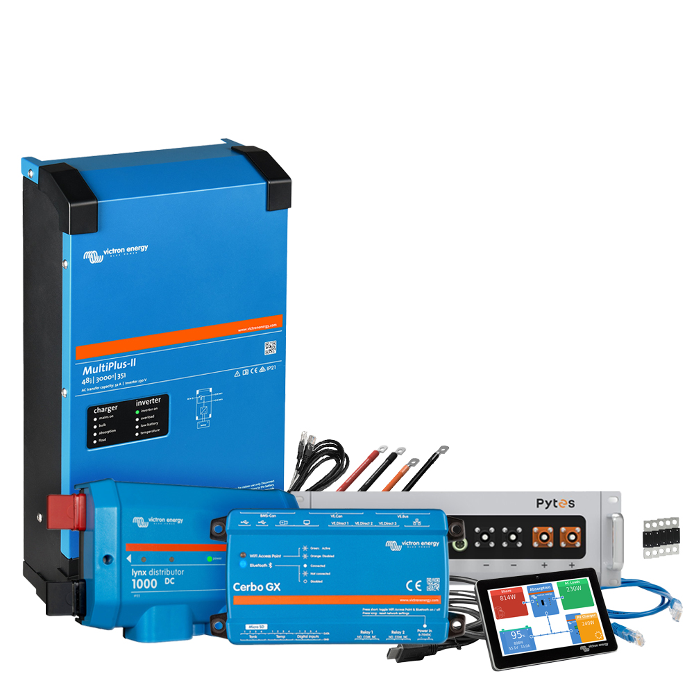 Backup system with Pylontech LiFePo4 storage and MultiPlus ii 48/3000 Victron Energy inverter 1-phase