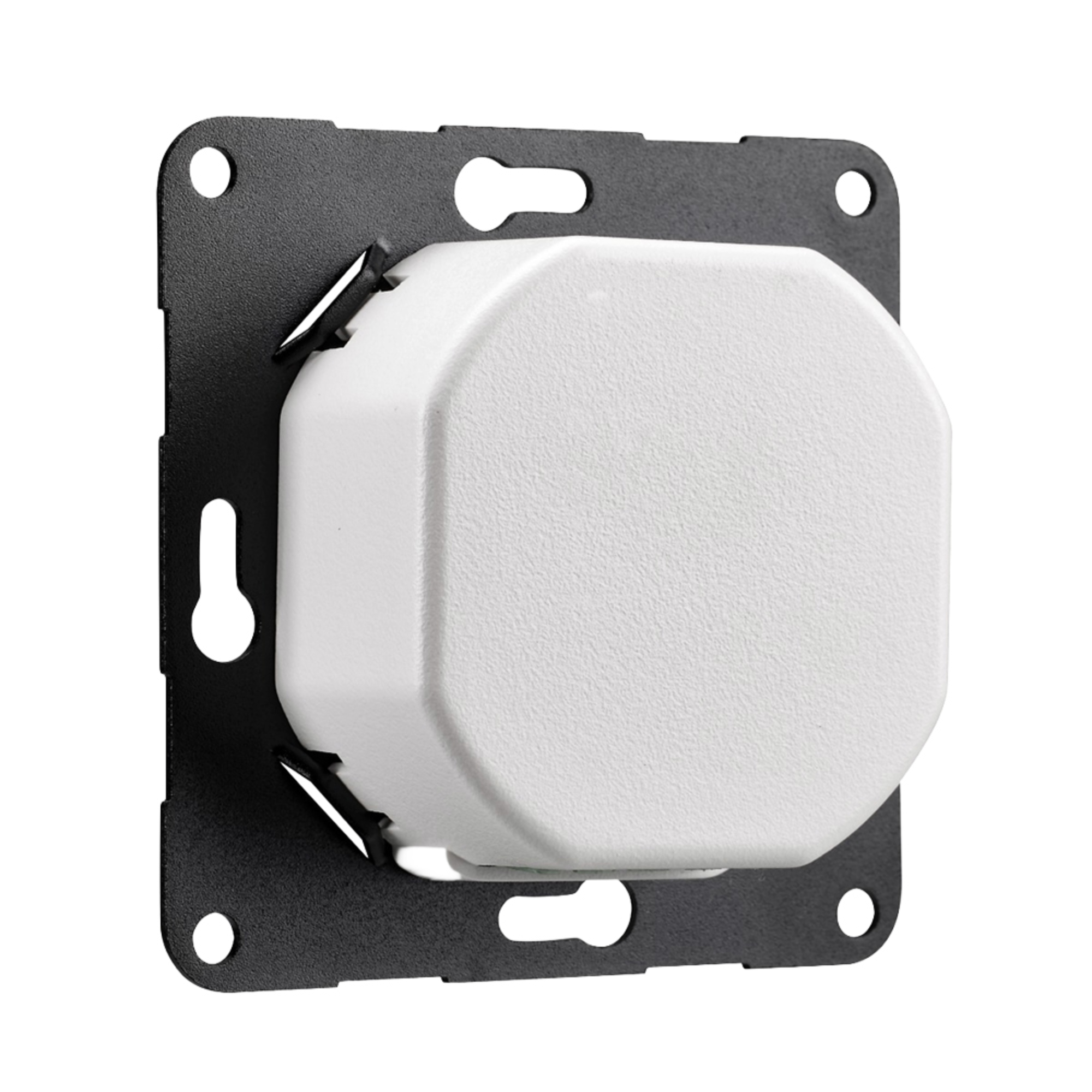 Rückseite weißer Drehdimmer mit Kappe