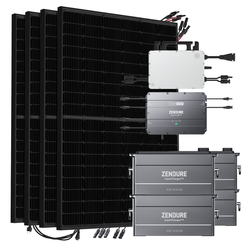 Offgridtec SolarFlow 1720w hms-800w-2t balcony power station Bifacial Full Black - 5m connection cable 4x ab1000S