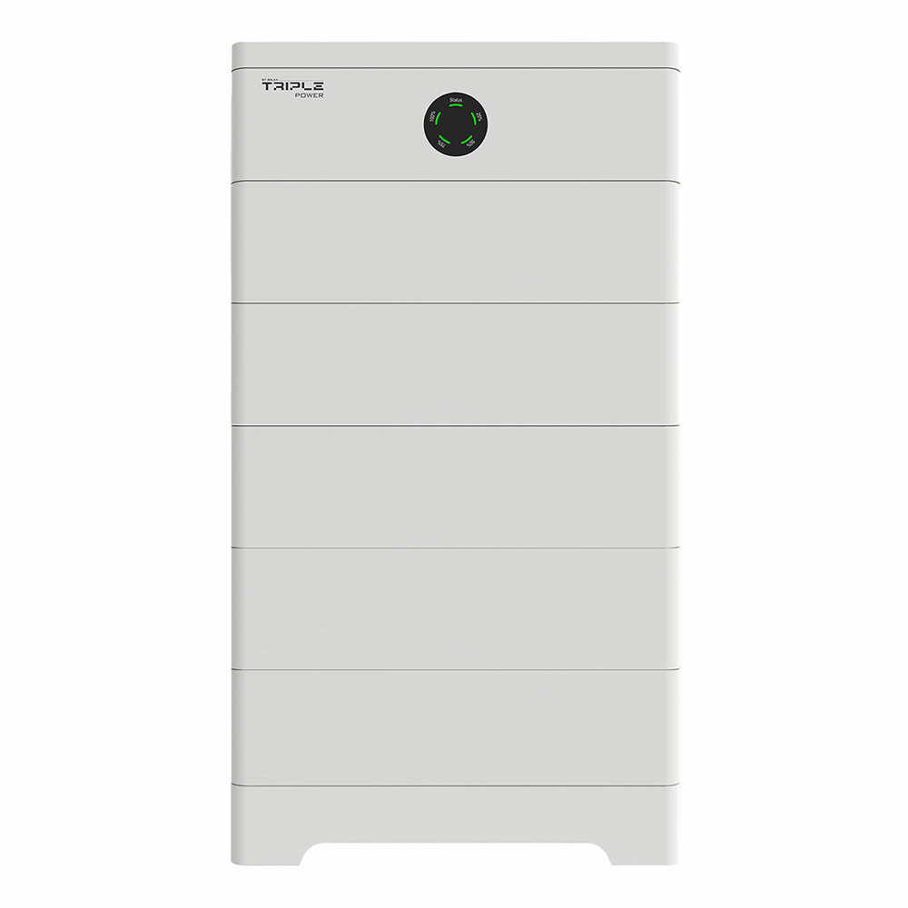 Weißes SolaX TSYS-HS51 Speichersystem mit fünf TB-HS51 Hochvolt-Batterien und einem TBMS-S51 BMS