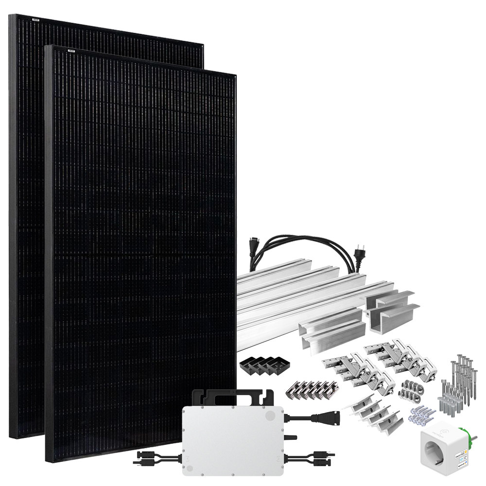 Offgridtec® Solar-Direct 860w hms-800w-2t Balcony Power Station Bifacial Full Black