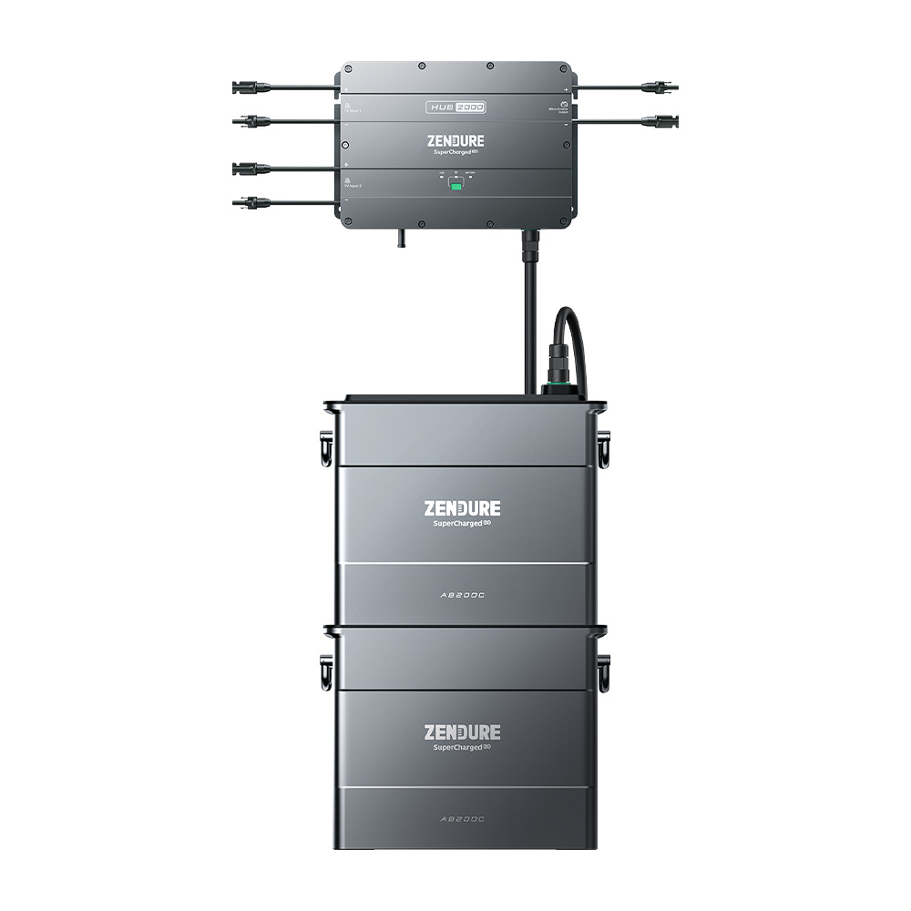 Zendure SolarFlow Set 3,84kWh Smart pv Hub 2000 avec 2x batterie d'extension ab2000