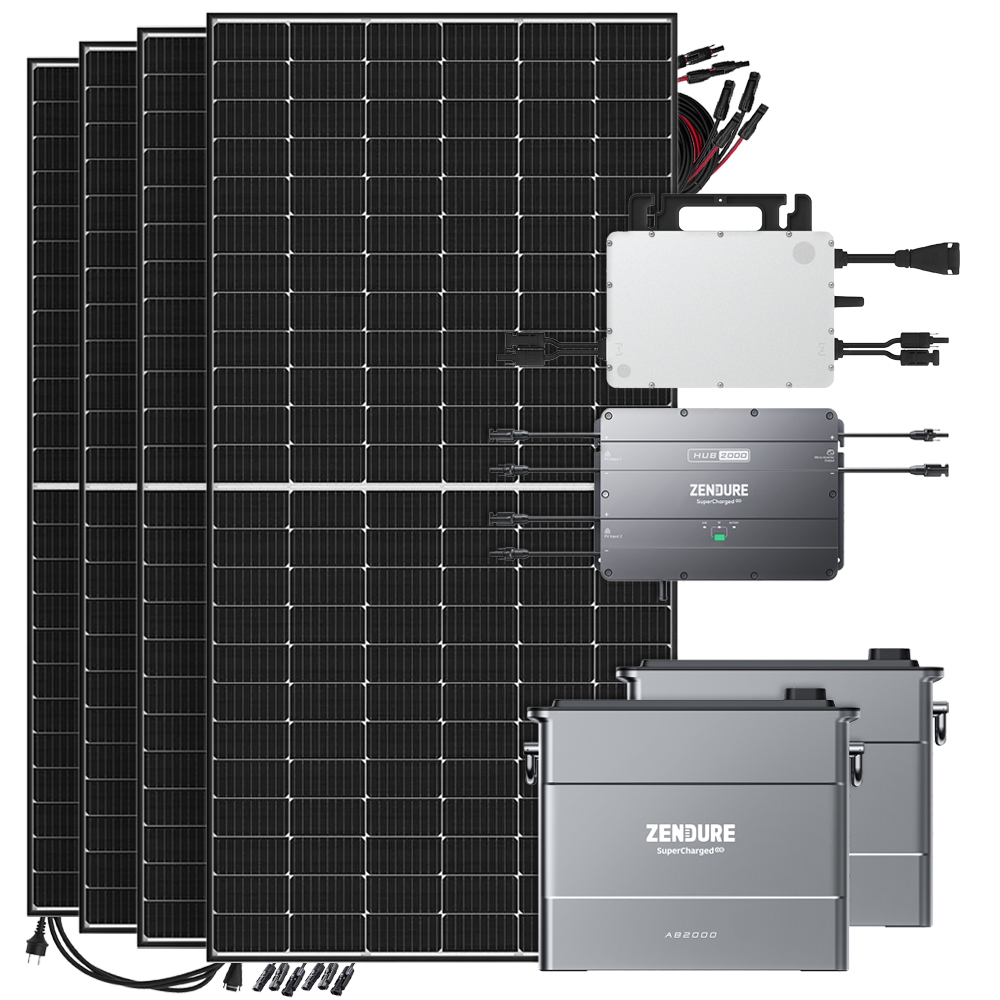 Offgridtec SolarFlow 1920w hms-1000-2t balcony power station Bifacial Black Frame - 5m connection cable 2x ab2000