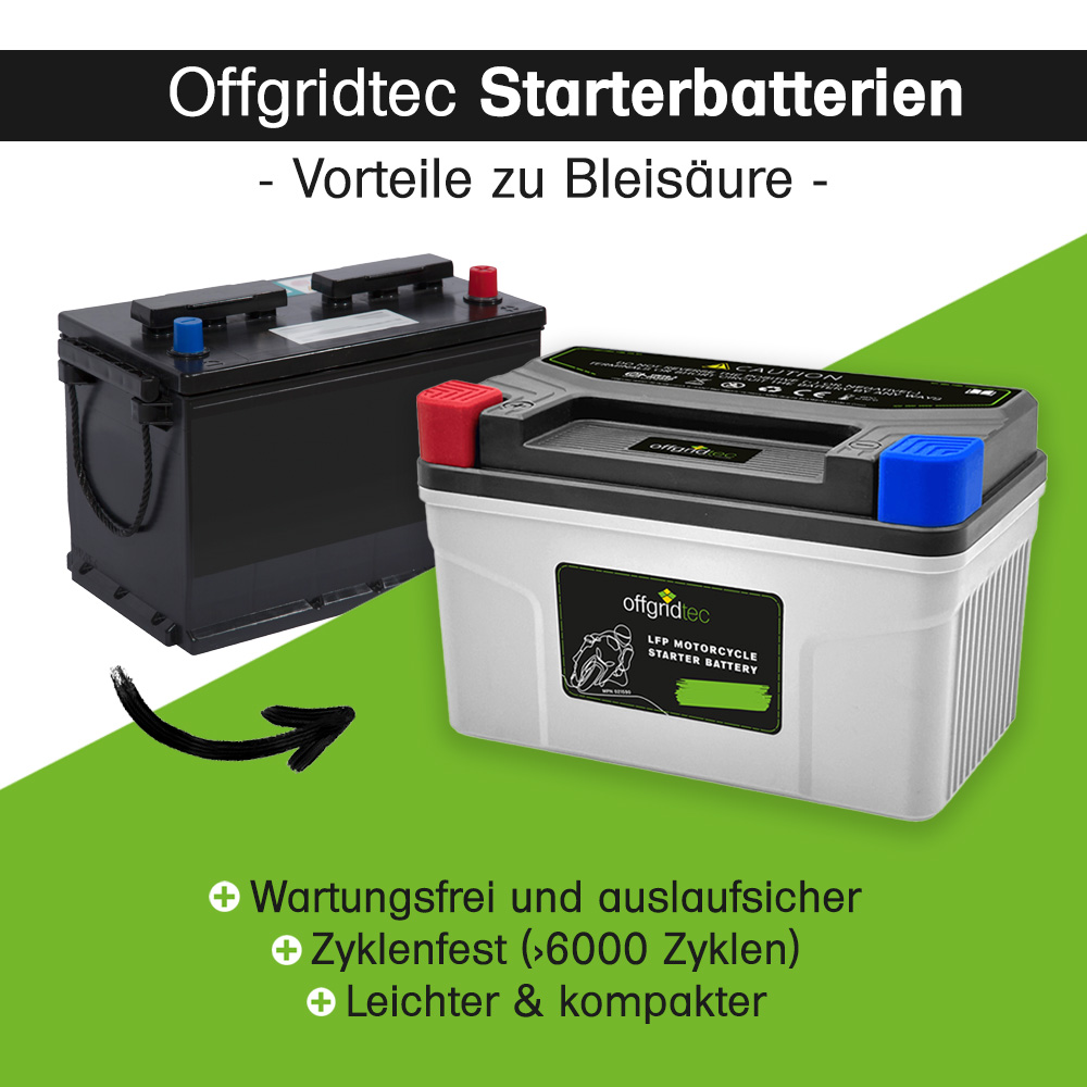 Offgridtec LFP starter battery 9Ah 12.8V for motorcycle